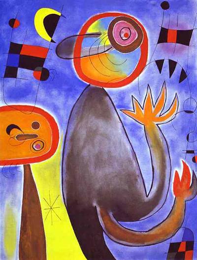 Ladders Cross the Blue Sky in a Wheel of Fire Joan Miro